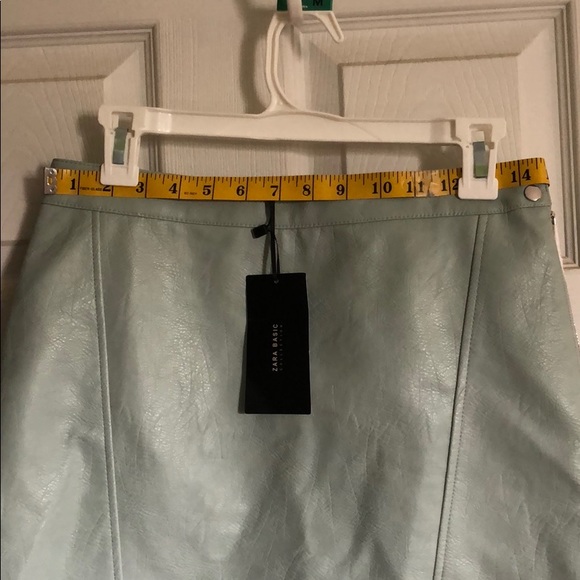Zara light blue/gray leather mini skirt. NWT. - Picture 7 of 7
